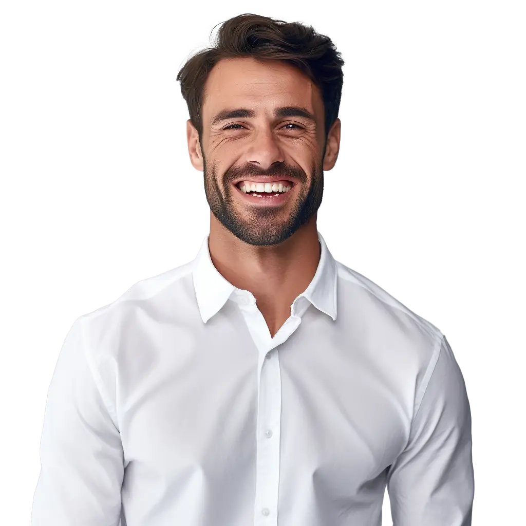 caridentdental - zdjęcie mężczyzny z wybielonymi zębami